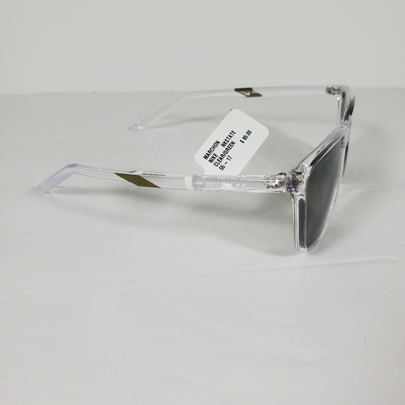 Nike Men's State Sunglasses Clear Frame, Green Chevron Swoosh Accent NEW - Picture 3 of 4
